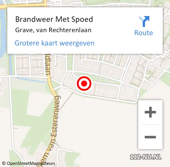 Locatie op kaart van de 112 melding: Brandweer Met Spoed Naar Grave, van Rechterenlaan op 8 oktober 2023 10:28