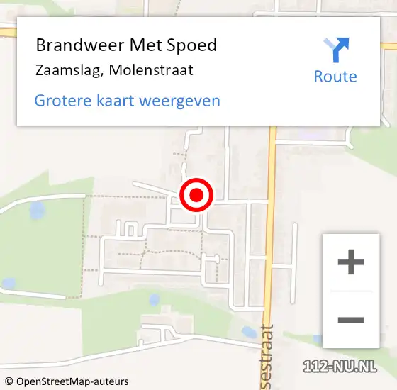 Locatie op kaart van de 112 melding: Brandweer Met Spoed Naar Zaamslag, Molenstraat op 8 oktober 2023 10:49