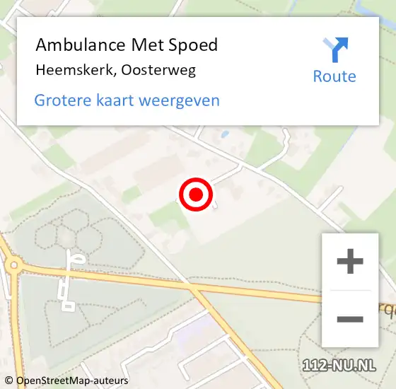 Locatie op kaart van de 112 melding: Ambulance Met Spoed Naar Heemskerk, Oosterweg op 8 oktober 2023 11:38