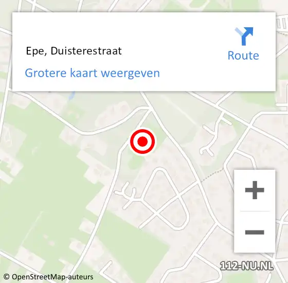 Locatie op kaart van de 112 melding:  Epe, Duisterestraat op 10 september 2014 21:53