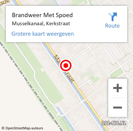 Locatie op kaart van de 112 melding: Brandweer Met Spoed Naar Musselkanaal, Kerkstraat op 8 oktober 2023 13:30