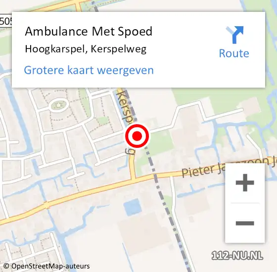 Locatie op kaart van de 112 melding: Ambulance Met Spoed Naar Hoogkarspel, Kerspelweg op 8 oktober 2023 13:44