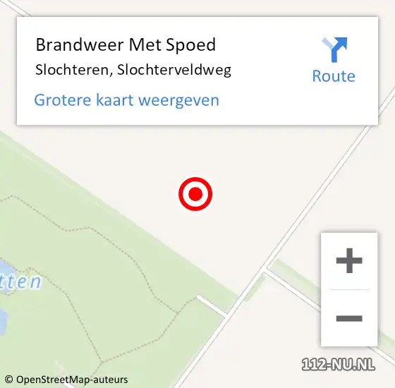 Locatie op kaart van de 112 melding: Brandweer Met Spoed Naar Slochteren, Slochterveldweg op 8 oktober 2023 14:06