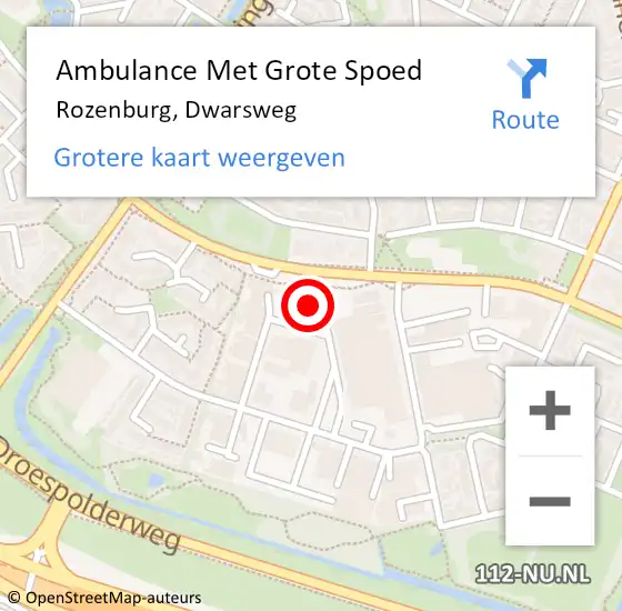 Locatie op kaart van de 112 melding: Ambulance Met Grote Spoed Naar Rozenburg, Dwarsweg op 8 oktober 2023 14:33