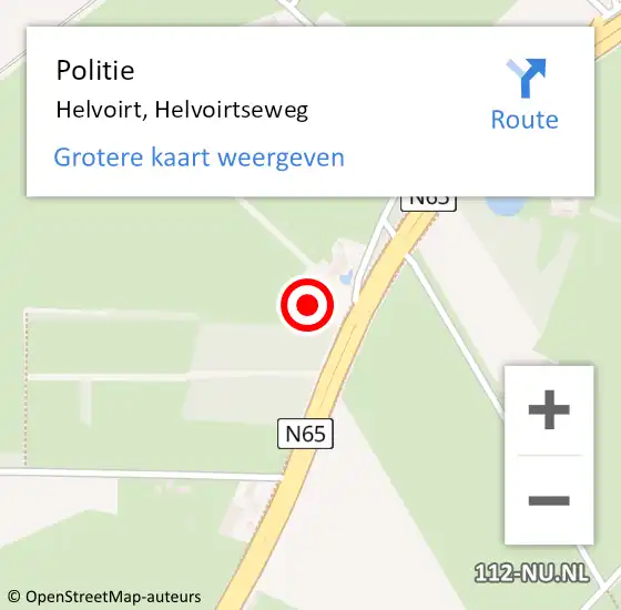 Locatie op kaart van de 112 melding: Politie Helvoirt, Helvoirtseweg op 8 oktober 2023 14:43