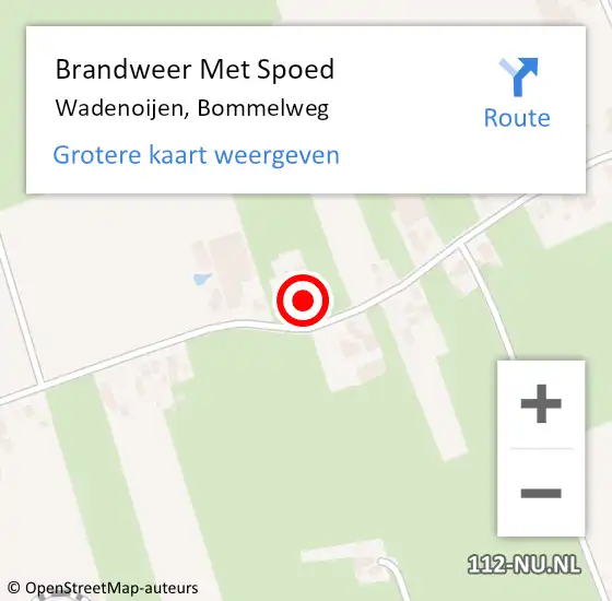 Locatie op kaart van de 112 melding: Brandweer Met Spoed Naar Wadenoijen, Bommelweg op 8 oktober 2023 15:29