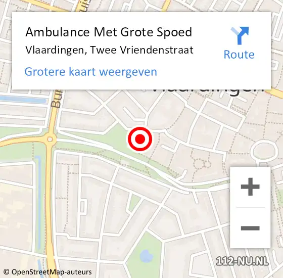 Locatie op kaart van de 112 melding: Ambulance Met Grote Spoed Naar Vlaardingen, Twee Vriendenstraat op 8 oktober 2023 15:36