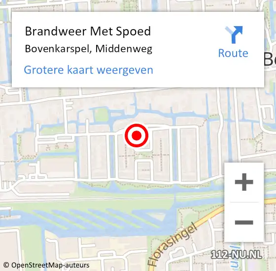 Locatie op kaart van de 112 melding: Brandweer Met Spoed Naar Bovenkarspel, Middenweg op 8 oktober 2023 15:38