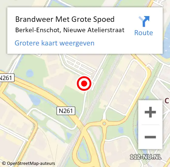 Locatie op kaart van de 112 melding: Brandweer Met Grote Spoed Naar Berkel-Enschot, Nieuwe Atelierstraat op 8 oktober 2023 16:03