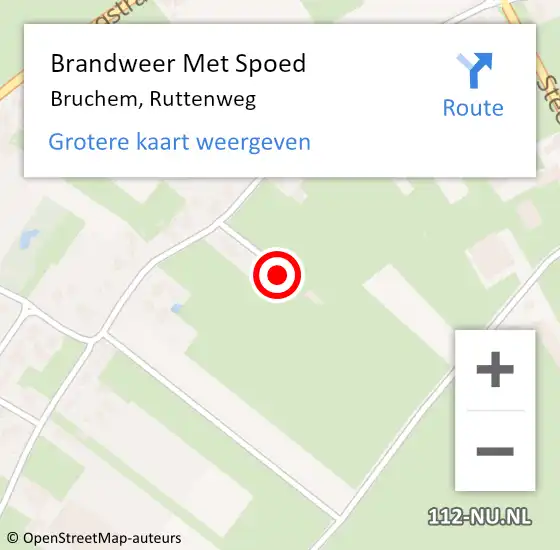 Locatie op kaart van de 112 melding: Brandweer Met Spoed Naar Bruchem, Ruttenweg op 8 oktober 2023 16:24