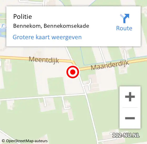 Locatie op kaart van de 112 melding: Politie Bennekom, Bennekomsekade op 8 oktober 2023 16:24