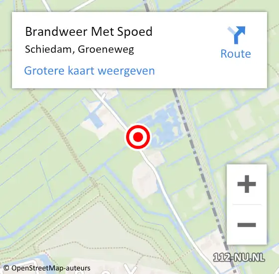 Locatie op kaart van de 112 melding: Brandweer Met Spoed Naar Schiedam, Groeneweg op 8 oktober 2023 16:53