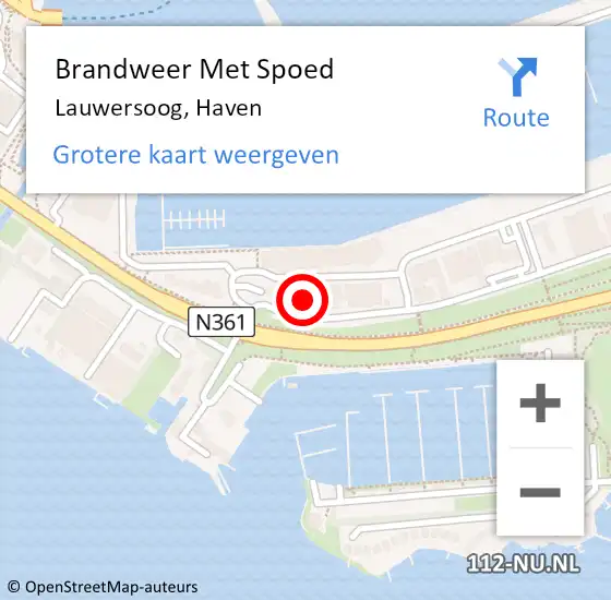 Locatie op kaart van de 112 melding: Brandweer Met Spoed Naar Lauwersoog, Haven op 10 september 2014 22:31