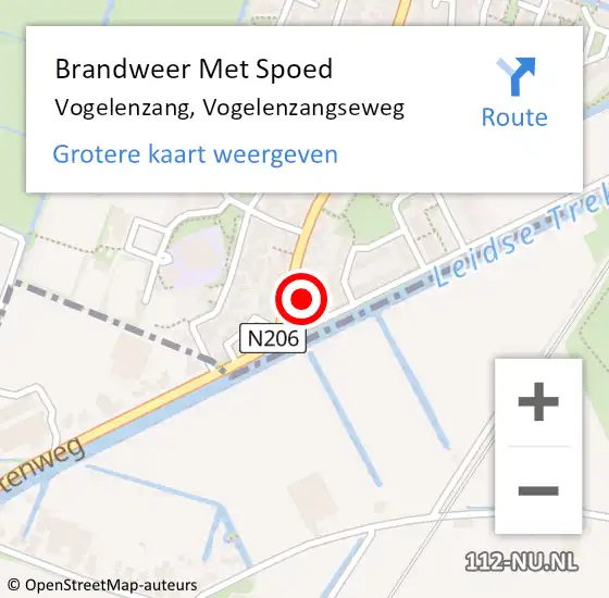 Locatie op kaart van de 112 melding: Brandweer Met Spoed Naar Vogelenzang, Vogelenzangseweg op 8 oktober 2023 17:14