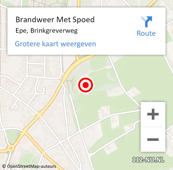 Locatie op kaart van de 112 melding: Brandweer Met Spoed Naar Epe, Brinkgreverweg op 8 oktober 2023 17:19