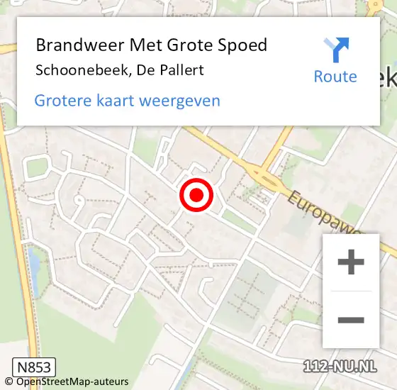 Locatie op kaart van de 112 melding: Brandweer Met Grote Spoed Naar Schoonebeek, De Pallert op 8 oktober 2023 17:20