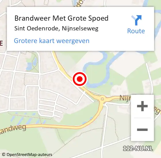 Locatie op kaart van de 112 melding: Brandweer Met Grote Spoed Naar Sint Oedenrode, Nijnselseweg op 8 oktober 2023 17:59