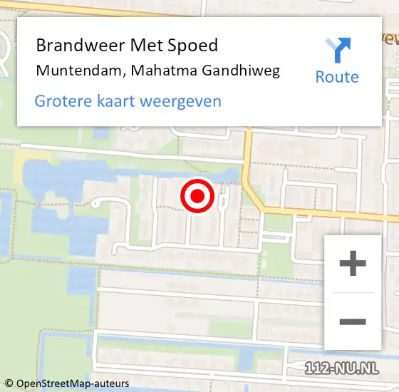 Locatie op kaart van de 112 melding: Brandweer Met Spoed Naar Muntendam, Mahatma Gandhiweg op 8 oktober 2023 18:07