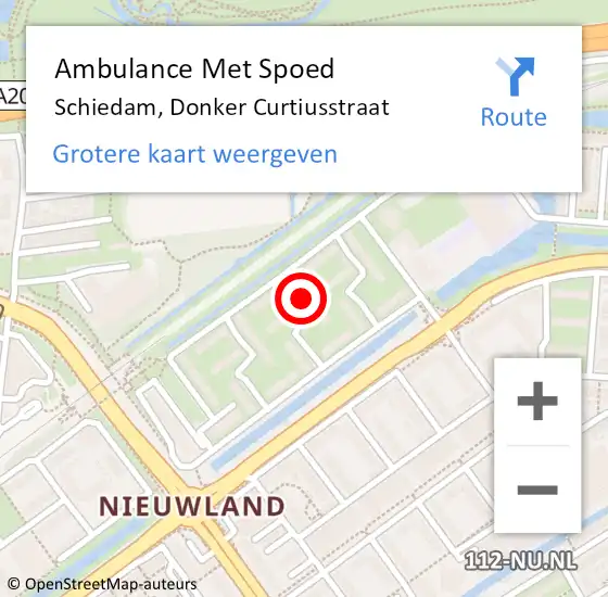 Locatie op kaart van de 112 melding: Ambulance Met Spoed Naar Schiedam, Donker Curtiusstraat op 8 oktober 2023 19:07