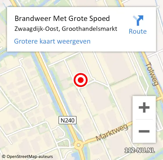 Locatie op kaart van de 112 melding: Brandweer Met Grote Spoed Naar Zwaagdijk-Oost, Groothandelsmarkt op 8 oktober 2023 19:22