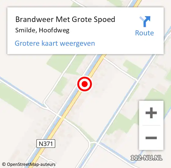 Locatie op kaart van de 112 melding: Brandweer Met Grote Spoed Naar Smilde, Hoofdweg op 10 september 2014 22:53