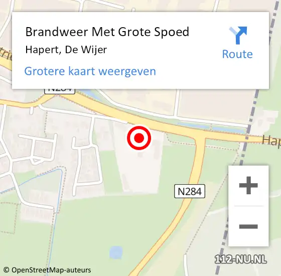 Locatie op kaart van de 112 melding: Brandweer Met Grote Spoed Naar Hapert, De Wijer op 8 oktober 2023 20:18