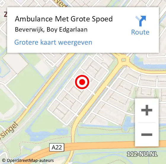 Locatie op kaart van de 112 melding: Ambulance Met Grote Spoed Naar Beverwijk, Boy Edgarlaan op 8 oktober 2023 20:34