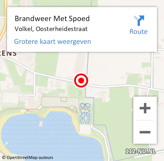 Locatie op kaart van de 112 melding: Brandweer Met Spoed Naar Volkel, Oosterheidestraat op 8 oktober 2023 23:14