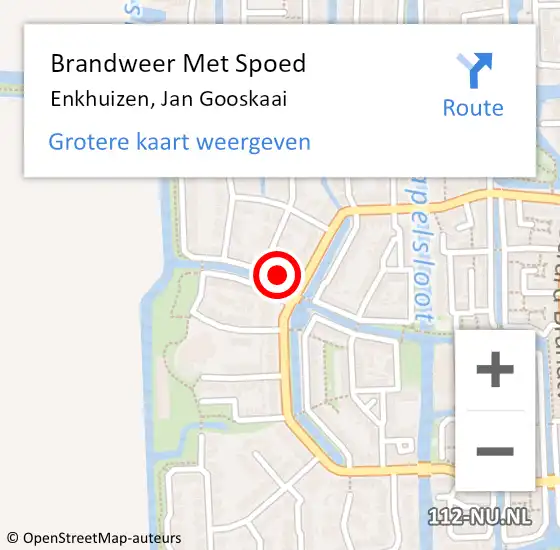 Locatie op kaart van de 112 melding: Brandweer Met Spoed Naar Enkhuizen, Jan Gooskaai op 9 oktober 2023 01:57