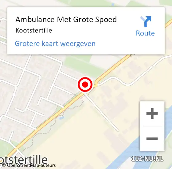 Locatie op kaart van de 112 melding: Ambulance Met Grote Spoed Naar Kootstertille op 9 oktober 2023 02:53