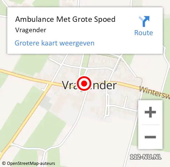 Locatie op kaart van de 112 melding: Ambulance Met Grote Spoed Naar Vragender op 9 oktober 2023 03:54