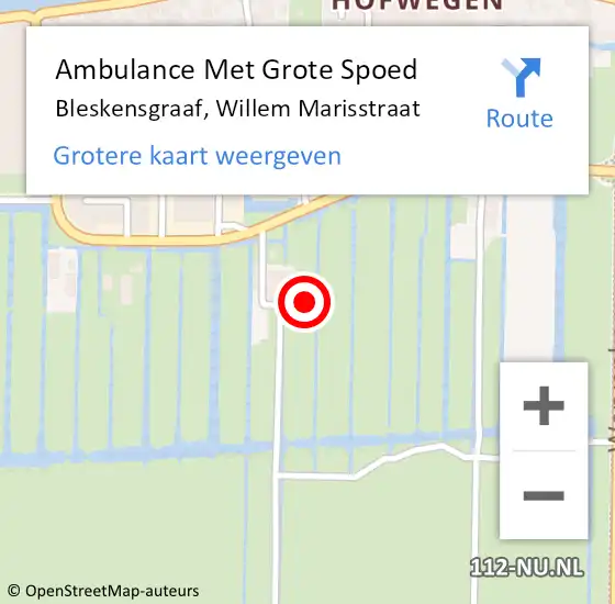 Locatie op kaart van de 112 melding: Ambulance Met Grote Spoed Naar Bleskensgraaf op 9 oktober 2023 07:26