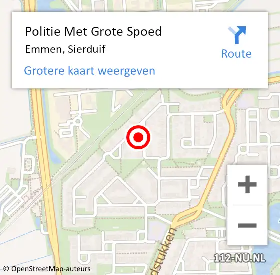 Locatie op kaart van de 112 melding: Politie Met Grote Spoed Naar Emmen, Sierduif op 9 oktober 2023 08:15