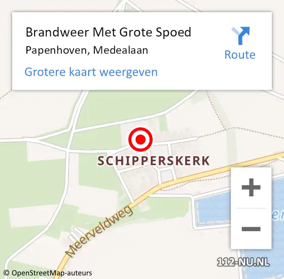 Locatie op kaart van de 112 melding: Brandweer Met Grote Spoed Naar Papenhoven, Medealaan op 9 oktober 2023 08:40