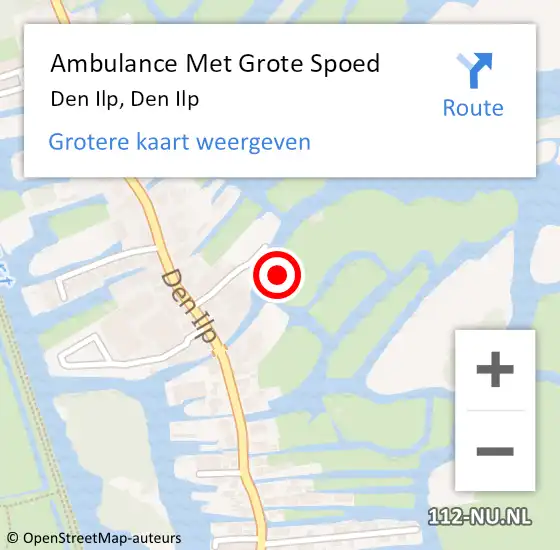 Locatie op kaart van de 112 melding: Ambulance Met Grote Spoed Naar Den Ilp, Den Ilp op 9 oktober 2023 09:33