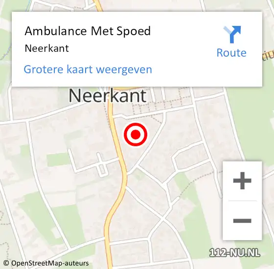 Locatie op kaart van de 112 melding: Ambulance Met Spoed Naar Neerkant op 9 oktober 2023 10:28