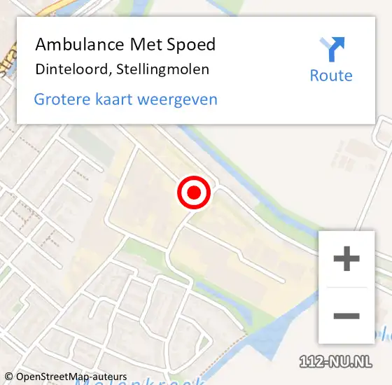 Locatie op kaart van de 112 melding: Ambulance Met Spoed Naar Dinteloord, Stellingmolen op 11 september 2014 01:39