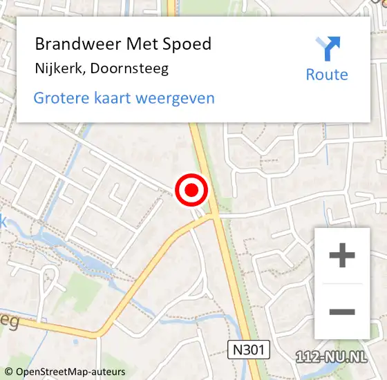 Locatie op kaart van de 112 melding: Brandweer Met Spoed Naar Nijkerk, Doornsteeg op 9 oktober 2023 15:32