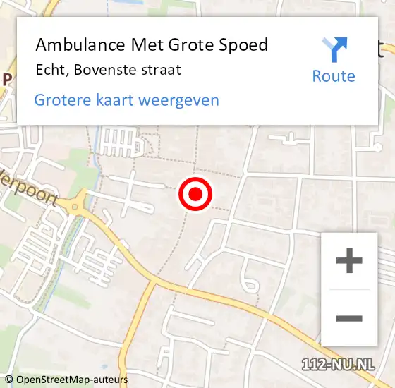 Locatie op kaart van de 112 melding: Ambulance Met Grote Spoed Naar Echt, Bovenste straat op 9 oktober 2023 15:33