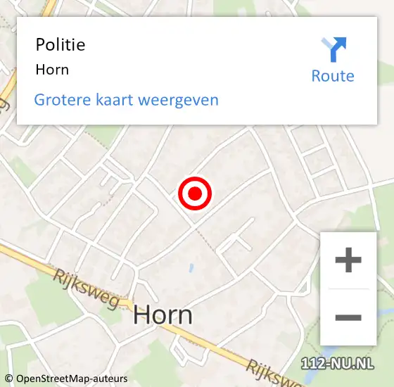 Locatie op kaart van de 112 melding: Politie Horn op 9 oktober 2023 15:51