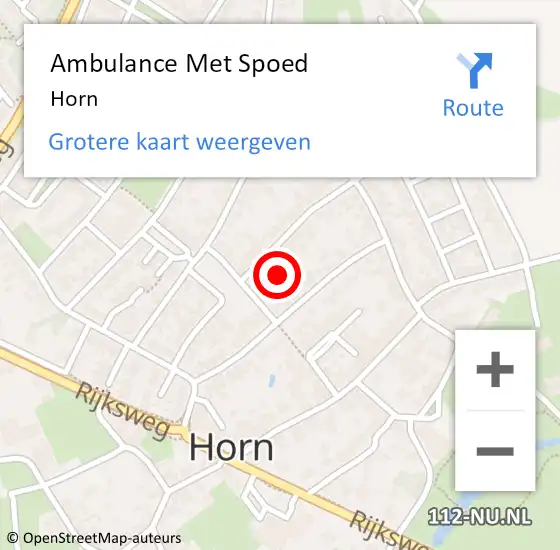 Locatie op kaart van de 112 melding: Ambulance Met Spoed Naar Horn op 9 oktober 2023 15:52