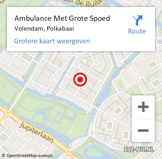 Locatie op kaart van de 112 melding: Ambulance Met Grote Spoed Naar Volendam, Polkabaai op 9 oktober 2023 16:23