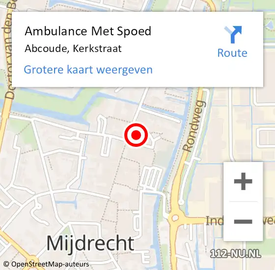 Locatie op kaart van de 112 melding: Ambulance Met Spoed Naar Abcoude, Kerkstraat op 9 oktober 2023 16:25