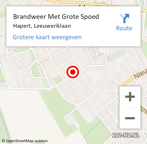 Locatie op kaart van de 112 melding: Brandweer Met Grote Spoed Naar Hapert, Leeuweriklaan op 9 oktober 2023 18:56