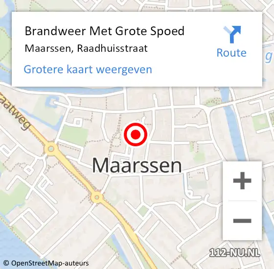 Locatie op kaart van de 112 melding: Brandweer Met Grote Spoed Naar Maarssen, Raadhuisstraat op 9 oktober 2023 20:23