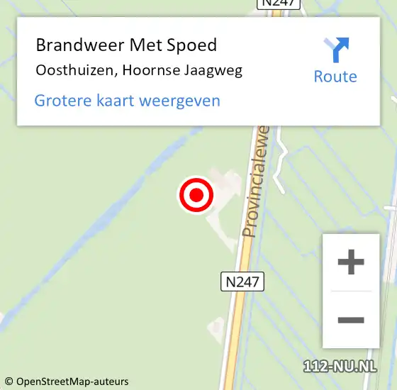Locatie op kaart van de 112 melding: Brandweer Met Spoed Naar Oosthuizen, Hoornse Jaagweg op 9 oktober 2023 20:40