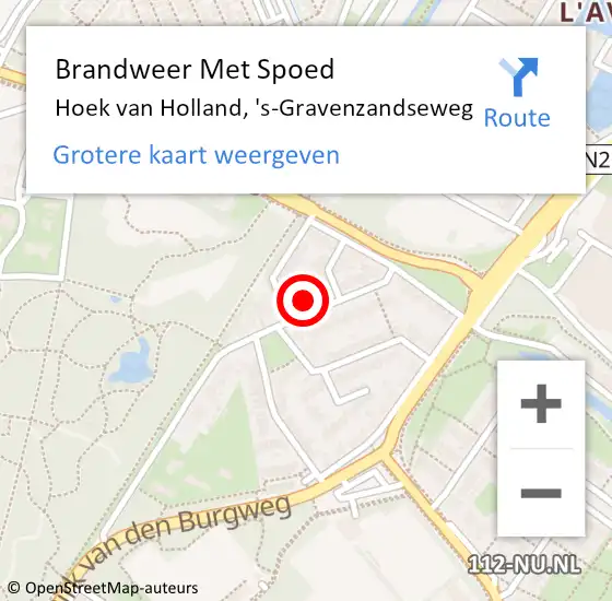 Locatie op kaart van de 112 melding: Brandweer Met Spoed Naar Hoek van Holland, 's-Gravenzandseweg op 9 oktober 2023 21:19