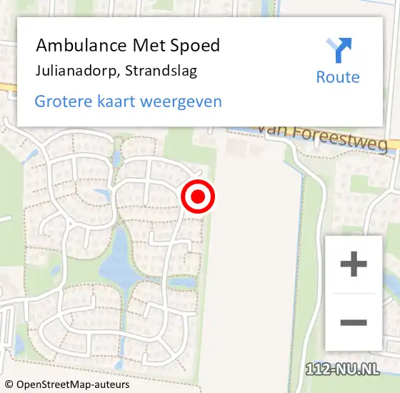 Locatie op kaart van de 112 melding: Ambulance Met Spoed Naar Julianadorp, Strandslag op 9 oktober 2023 23:23