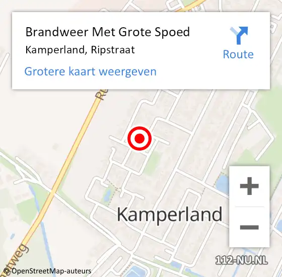 Locatie op kaart van de 112 melding: Brandweer Met Grote Spoed Naar Kamperland, Ripstraat op 10 oktober 2023 06:36