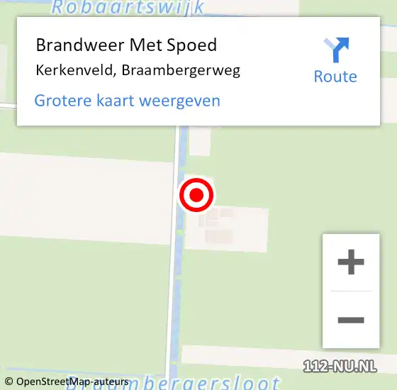 Locatie op kaart van de 112 melding: Brandweer Met Spoed Naar Kerkenveld, Braambergerweg op 10 oktober 2023 06:55